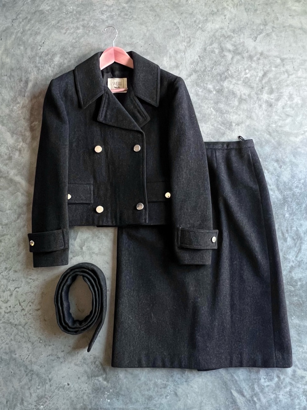 Vintage Weill Paris Wool Jacket and Skirt Set made in France 🇫🇷